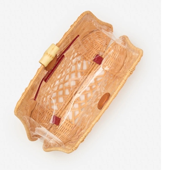 J.McLaughlin Cosi Wicker Clutch NWT - Picture 2 of 3